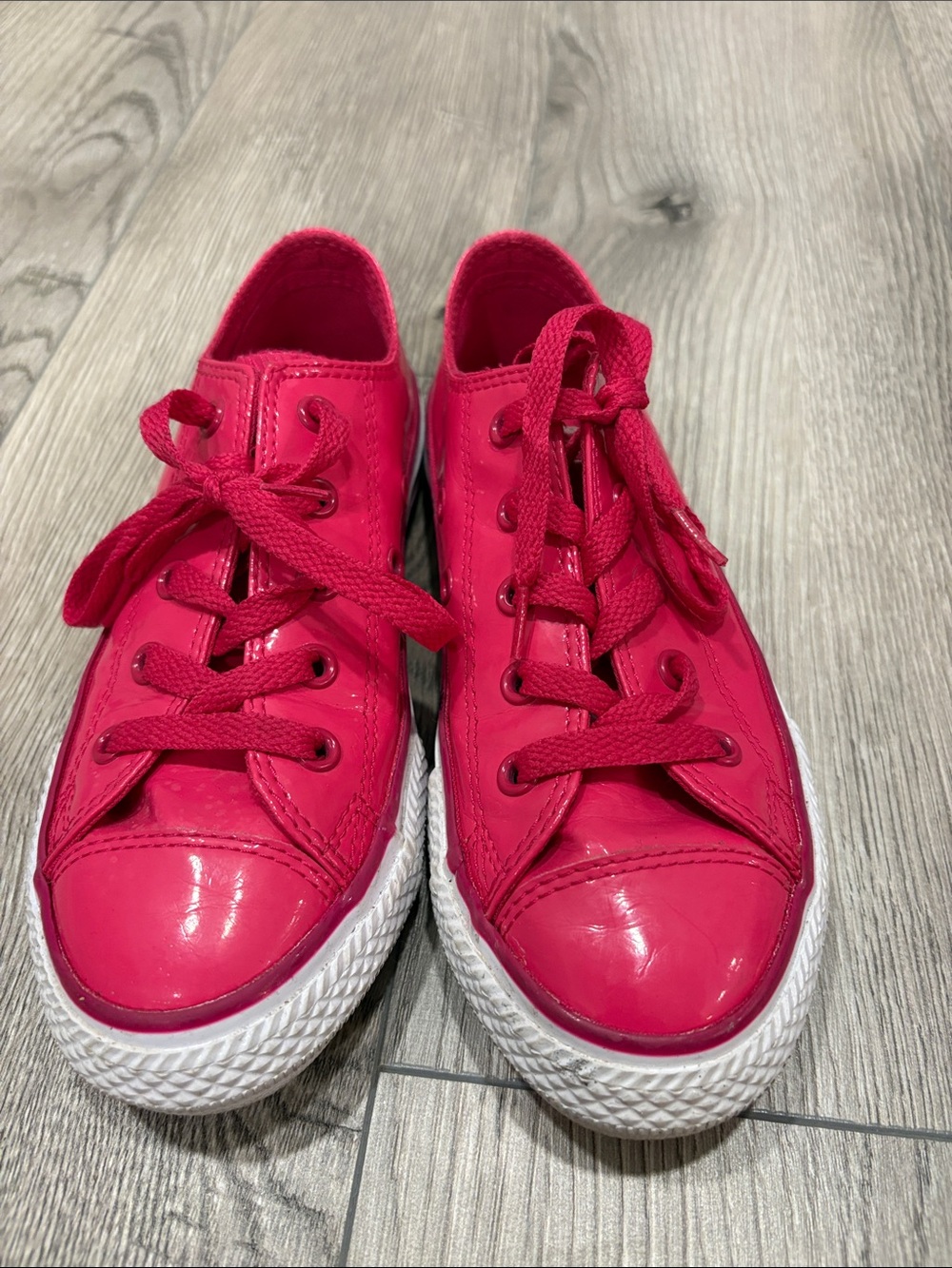 Converse Kids Hot Pink Canvas Lace-Up Sneakers